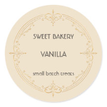 Vanille-Gold-Kleingewerbe-Bäckerei-Etikett