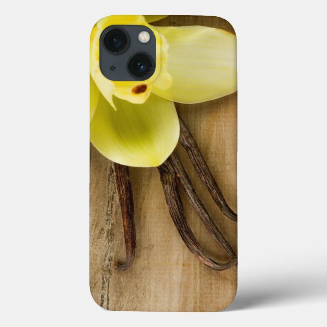 Vanille-Hülsen und Blume über hölzernem Case-Mate iPhone Hülle (Rückseite)