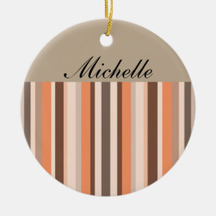 Vanille-Melone-Streifen Keramik Ornament