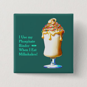 Vanille-Milchshake-Phosphatbinder-Knopf Button