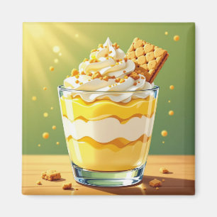 Vanille-Pudding und Schlagsahne-Parfait Magnet