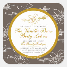 Vanillebraun, hausgemachte Körperlotion Quadratischer Aufkleber