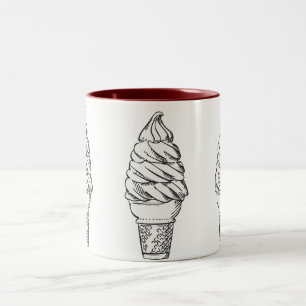Vanilleeis-Creme-Tasse Zweifarbige Tasse