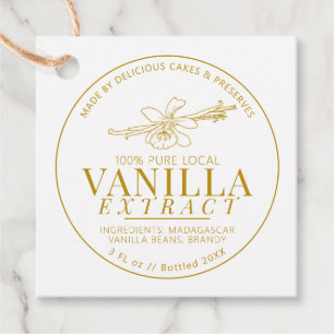 Vanilleextrakt Blume Bohne zeichnend gelbes Produk Geschenkanhänger