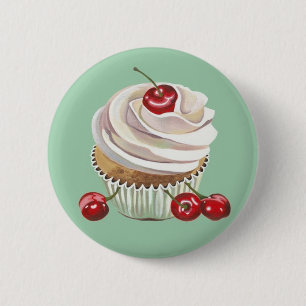 Vanillekirschkuchen-Abzeichenknopf Button