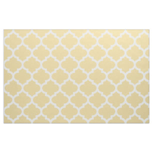 Vanillepudding-gelbes Marokkaner Quatrefoil Stoff