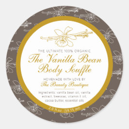Vanillezutat braun, hausgemachtes Körperprodukt Runder Aufkleber