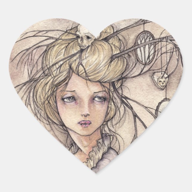 Vanitas Heart Sticker (Vorderseite)