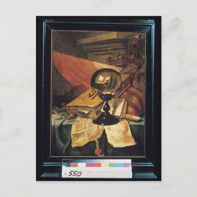 Vanitas mit einem Kristallball Postkarte (Vorderseite)