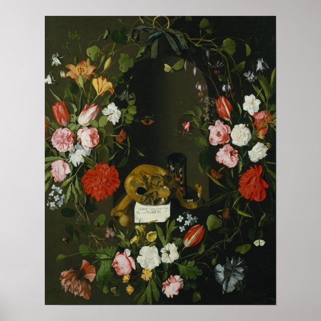 Vanitas Still Life mit Blume Poster (Vorne)