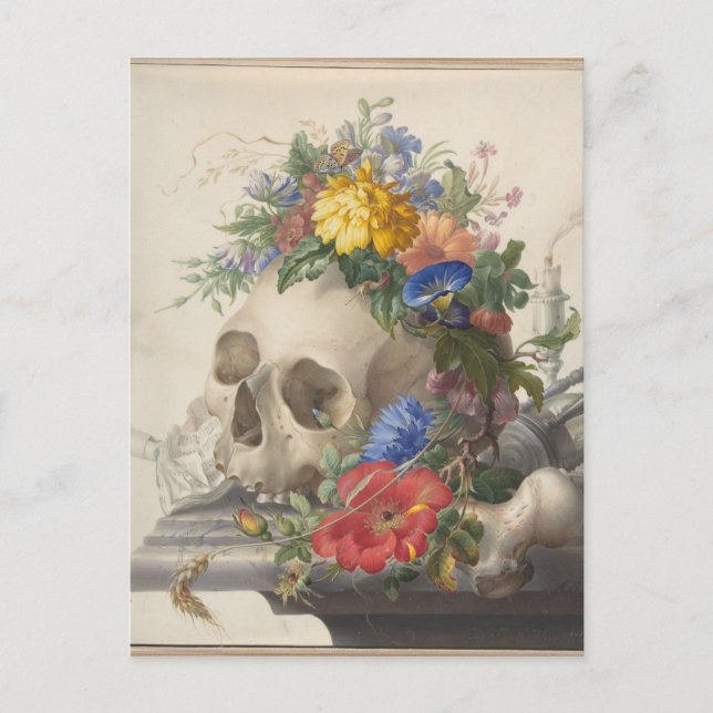 Vanitas Still Life von Herman Henstenburgh Postkarte (Vorderseite)