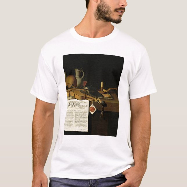 Vanitas Stilllebenehrerbietung T-Shirt (Vorderseite)