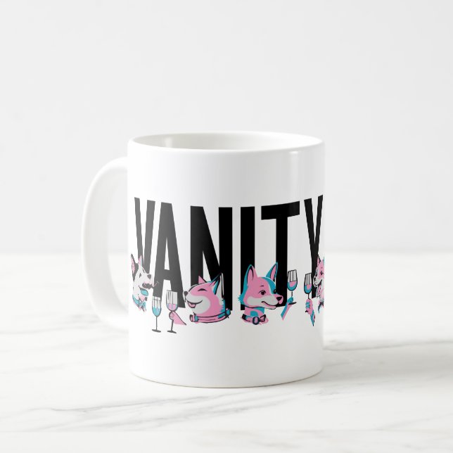 Vanity Fur Magazine Party Limited Edition BLUE Kaffeetasse (Vorderseite Links)