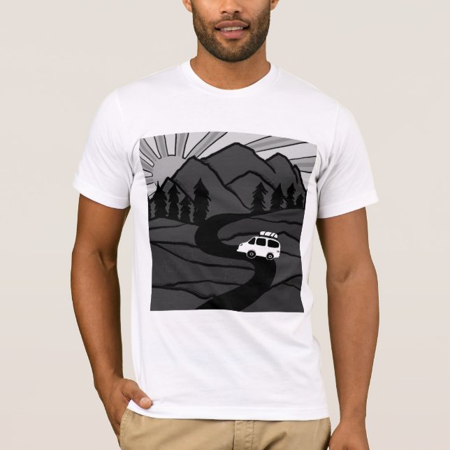 VANLIFE Bäume Wald Bergsee-Zauber T-Shirt (Vorderseite)