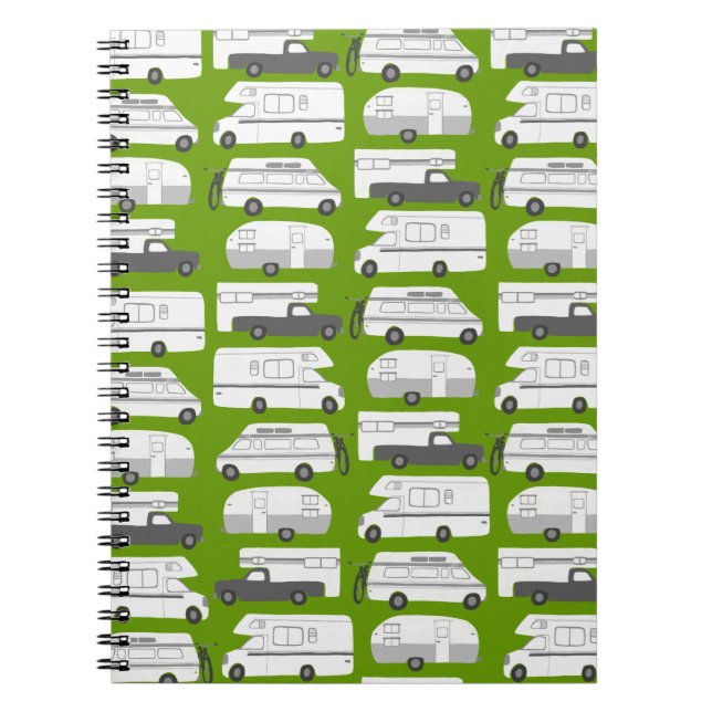 Vanlife Camping Camper RV Trailer Muster Notizblock (Vorderseite)