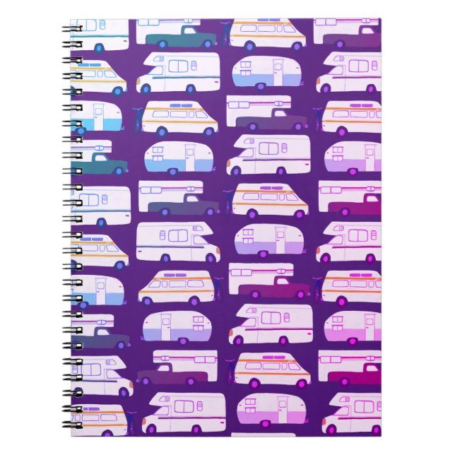 Vanlife Camping Camper RV Trailer Muster Notizblock (Vorderseite)
