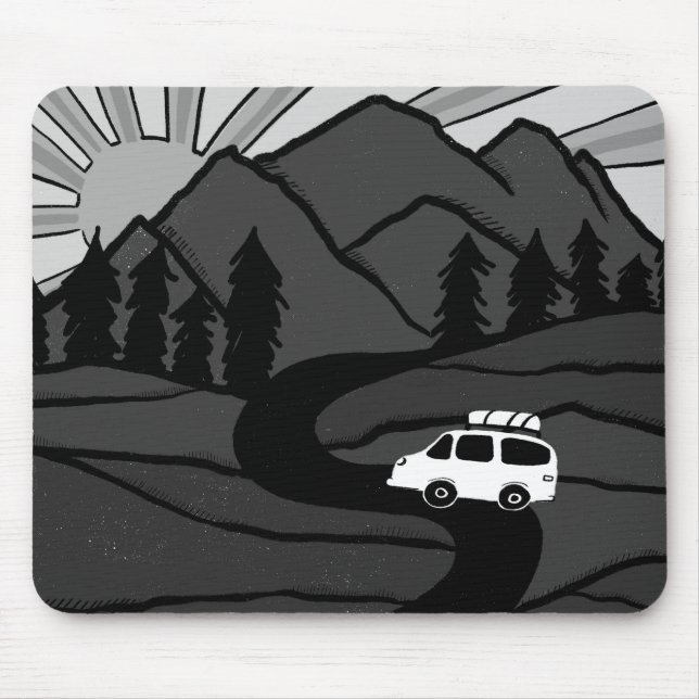 Vanlife MOUNTAIN SUNRISE Illustration Mousepad (Vorne)