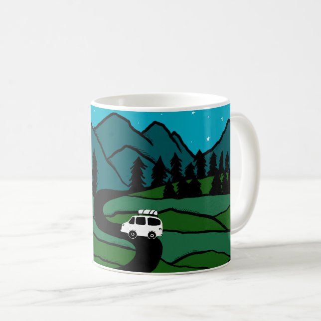 Vanlife Road Trip Campervan Mendrisiotto Kaffeetasse (VorderseiteRechts)