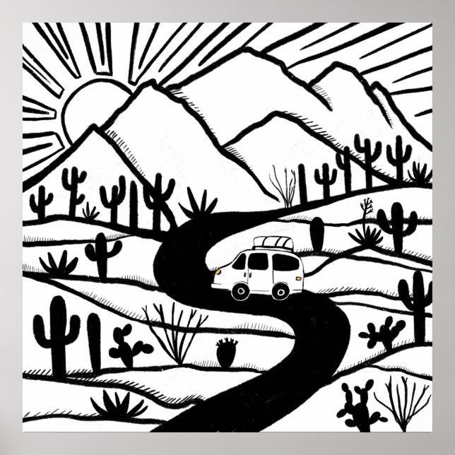 VANLIFE Wüste Cacti Bergsee-Zauber im Val Piora Poster (Vorne)