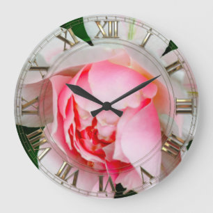 Vanmoure Petal Rose Elegante Große Wanduhr