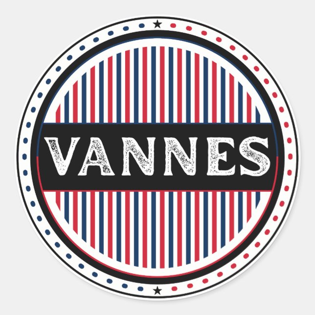 Vannes City Pride Emblem – French Identity Runder Aufkleber (Vorderseite)