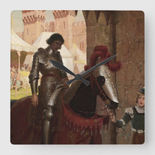 "Vanquished" von Edmund Blair Leighton Quadratische Wanduhr