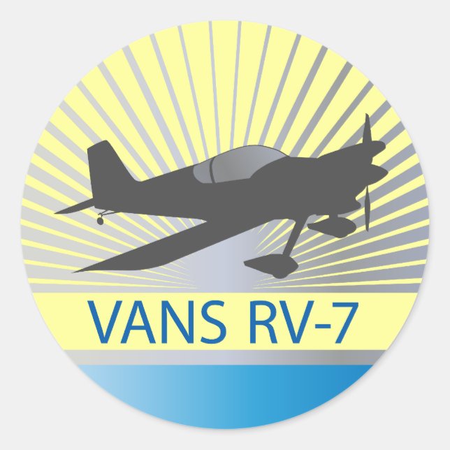 Vans RV-7-Flugzeug Runder Aufkleber (Vorderseite)