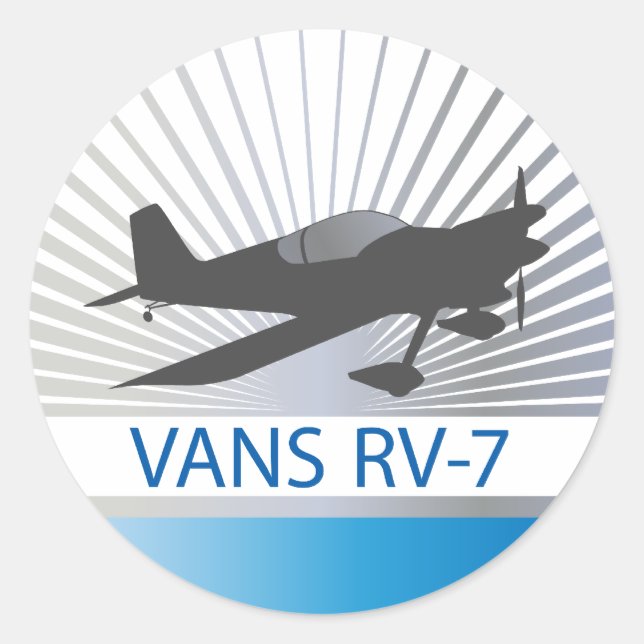 Vans RV-7-Flugzeug Runder Aufkleber (Vorderseite)