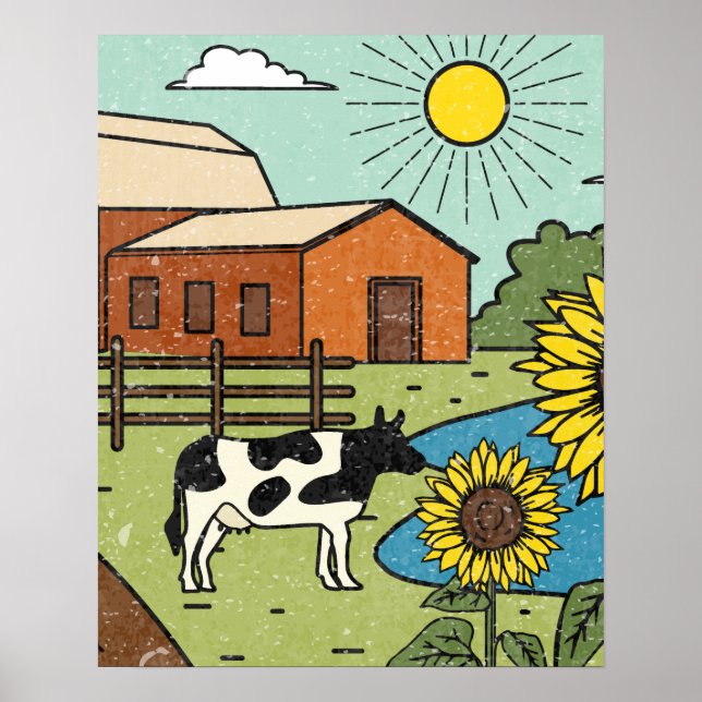 Vantage Kansas Staat Karte Souvenir Poster (Vorne)