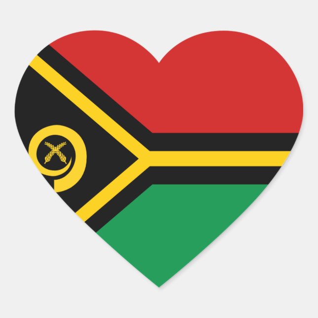 Vanuatu Flag Heftsticker Herz-Aufkleber (Vorderseite)