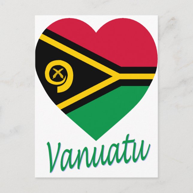 Vanuatu Flag Herz Postkarte (Vorderseite)
