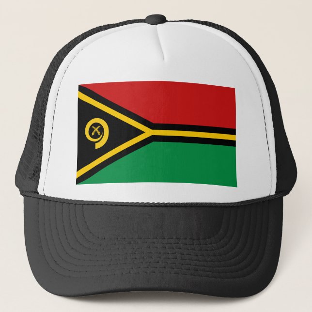 Vanuatu-Flag-Hut Truckerkappe (Vorderseite)