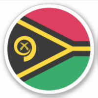 Vanuatu Flag Round Aufkleber