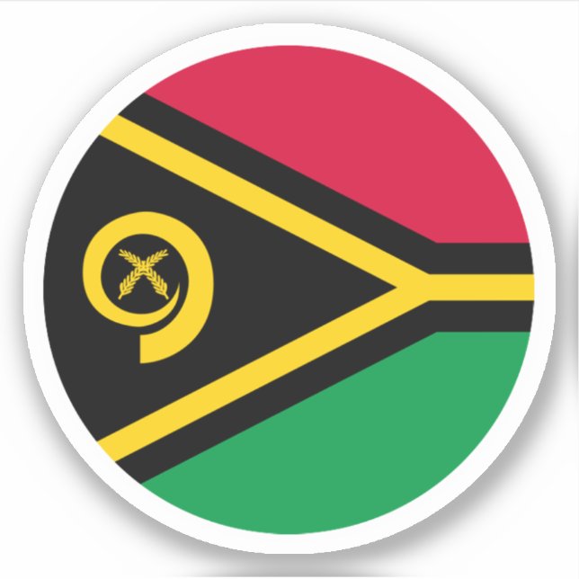 Vanuatu Flag Round Aufkleber (Vorderseite)