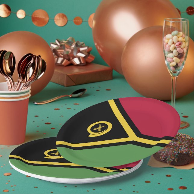 Vanuatu-Flagge Pappteller (Multi)