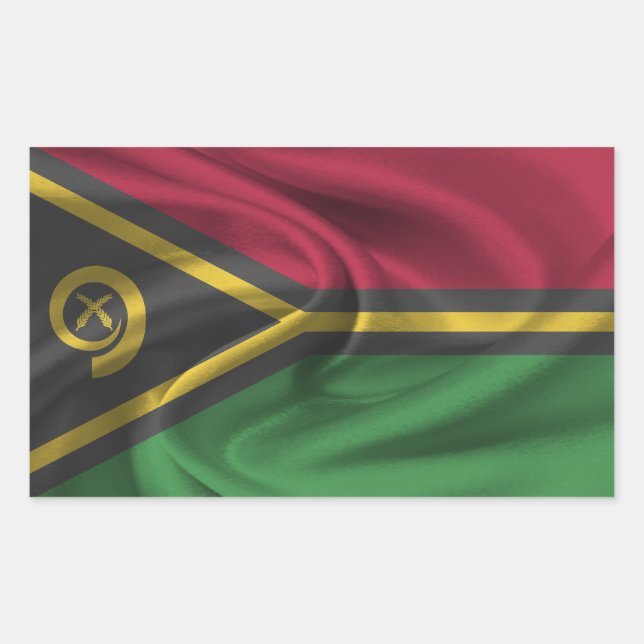 Vanuatu-Flagge Rechteckiger Aufkleber (Vorderseite)