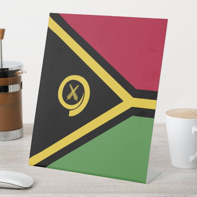 Vanuatu-Flagge Sockelschild (In Situ)