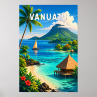 Vanuatu-Illustration Reise Kunst Vintage