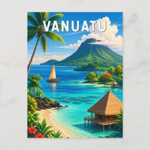 Vanuatu-Illustration Reise Kunst Vintage Postkarte