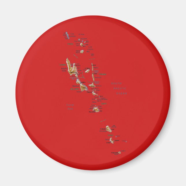 Vanuatu-Kartenmagnet Magnet (Vorne)