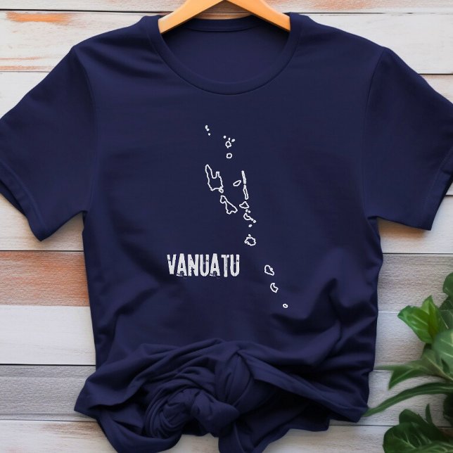 Vanuatu Landkarte Insel Form Kontur T-Shirt (Von Creator hochgeladen)