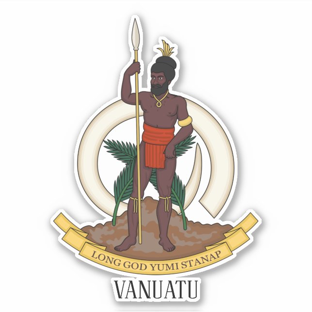 Vanuatu National Coat of Arms Patriotic Aufkleber (Vorderseite)