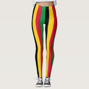 Vanuatu National Flag Colors Vertikal gestreift Leggings