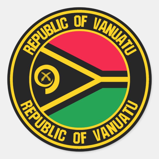 Vanuatu RundEmblem Runder Aufkleber (Vorderseite)