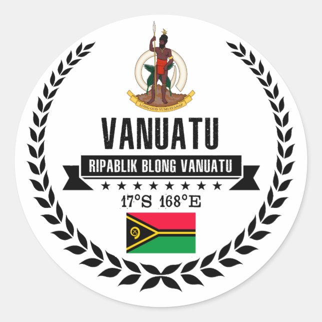 Vanuatu Runder Aufkleber (Vorderseite)