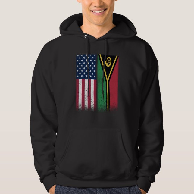 Vanuatu Vanuatu American Flags Proud USA Vanuatu Hoodie (Vorderseite)