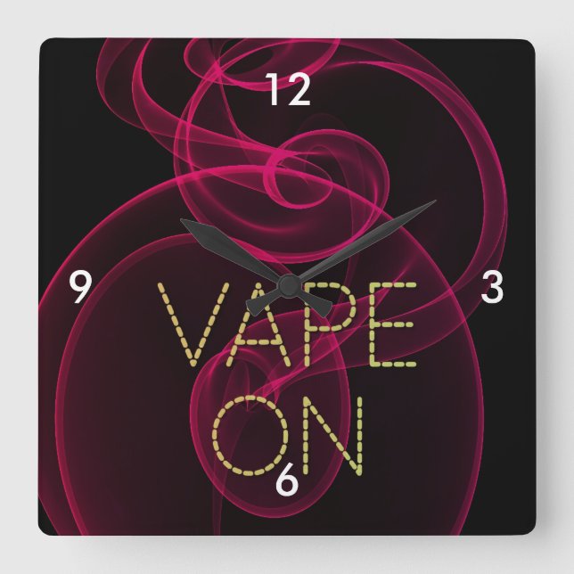 Vape auf dunklem rosa Rauche Große Wanduhr (Vorderseite)