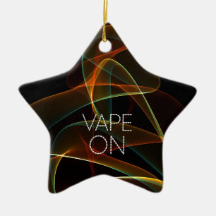 Vape auf orange grünem Rauche Keramikornament