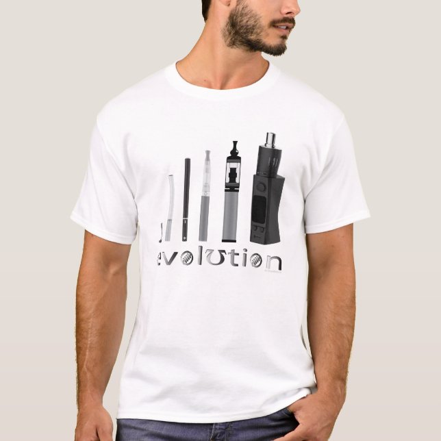 Vape | Die Evolution von Vape in Grau durch VapeGo T-Shirt (Vorderseite)