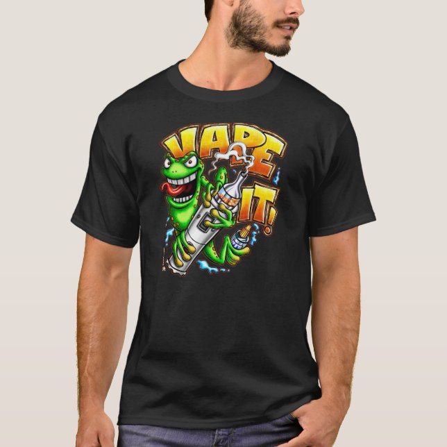 Vape es! Dunkles Shirt (Vorderseite)